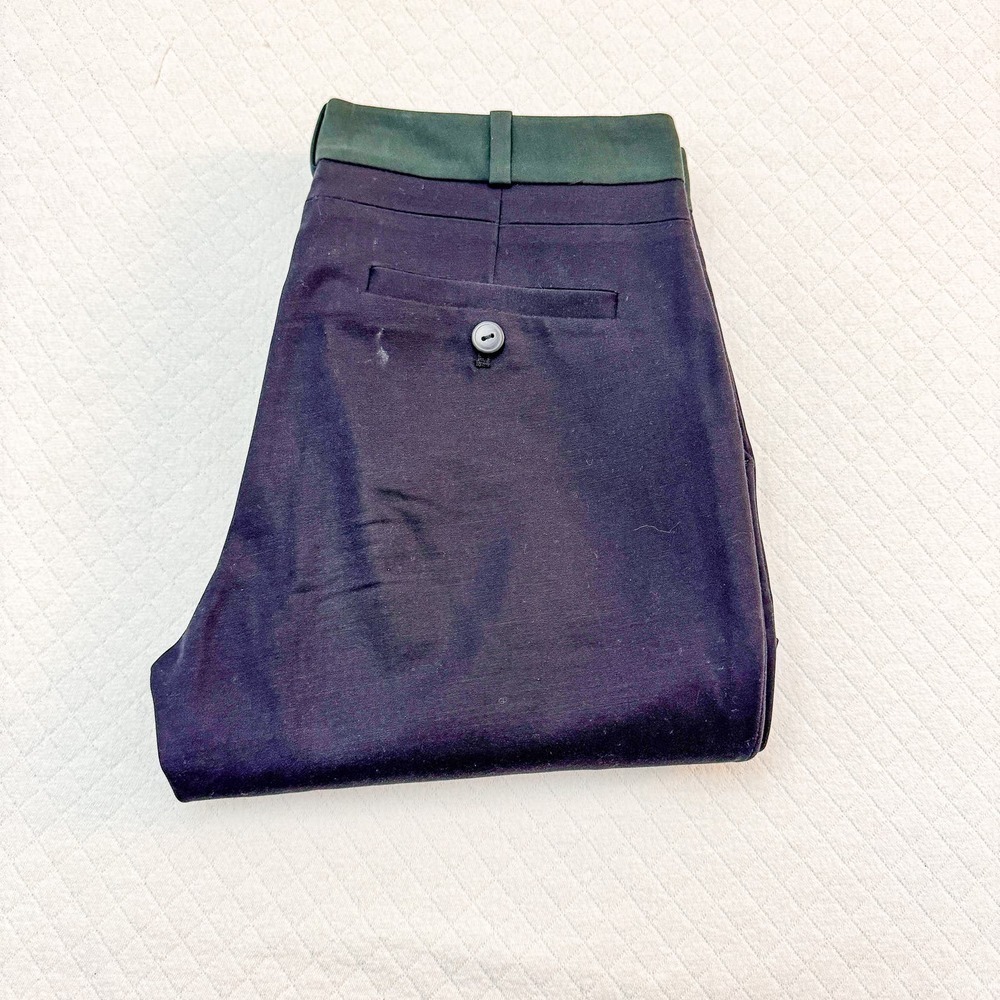 Club Monaco Navy Slack Pant Green Banding Size 0